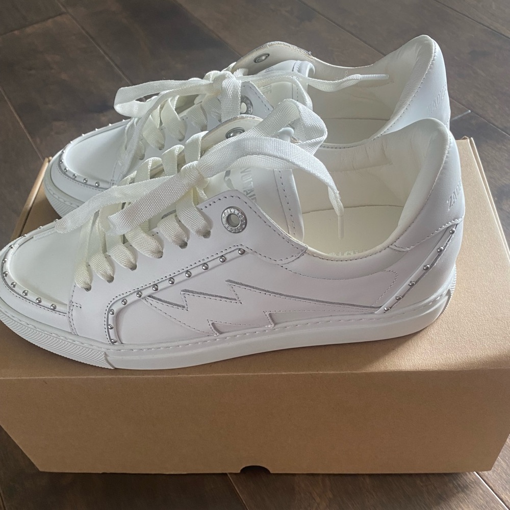 Brand new Zadig & Voltaire white stud sneakers. Size 39.  US-size 9.